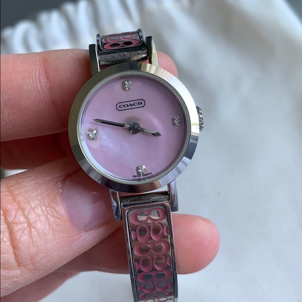 Authentic Coach signature pink watch